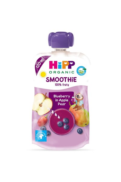 Hipp Smoothie cu mere, pere si afine Hipp, de la 12 luni, 120 ml