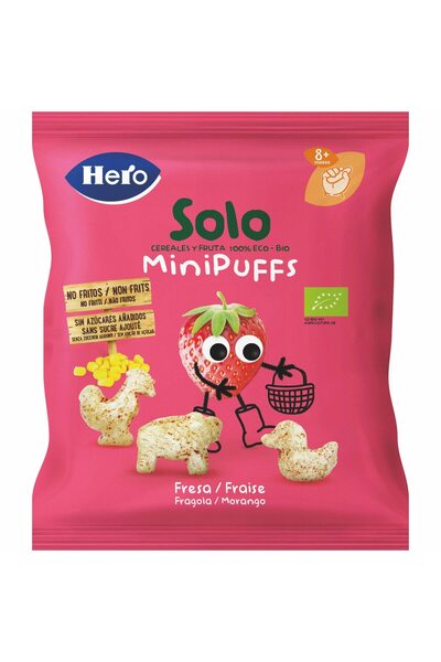 Hero Snack Bio din cereale cu capsuni, 8 luni+, 18g