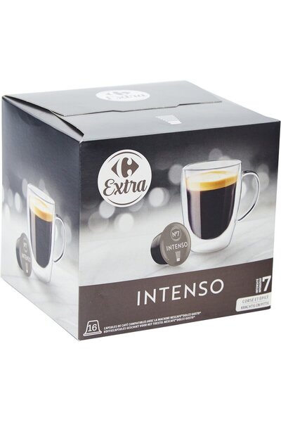 Carrefour Extra Capsule de cafea Carrefour Extra Intenso ,intensitate 7, 16 c...