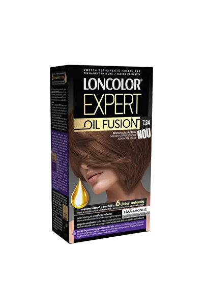Loncol Exp Vopsea de par permanenta Loncolor Expert Oil Fusion, 7.34 Blond Au...