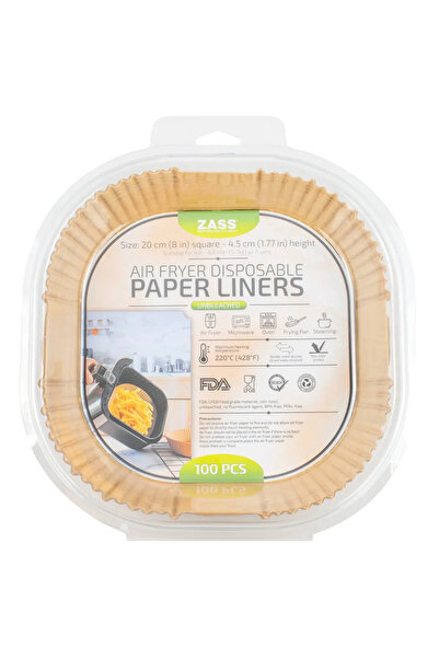 Zass Paper for Air Fryer ZPL 04, square shape, Brown, 100 pieces