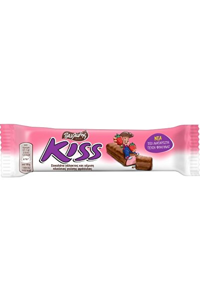 Kiss Baton ciocolata cu capsuni Kiss, 27.5g