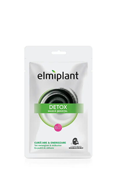 ELMIPLANT Masca Servetel Detox cu Carbune, 20 ml