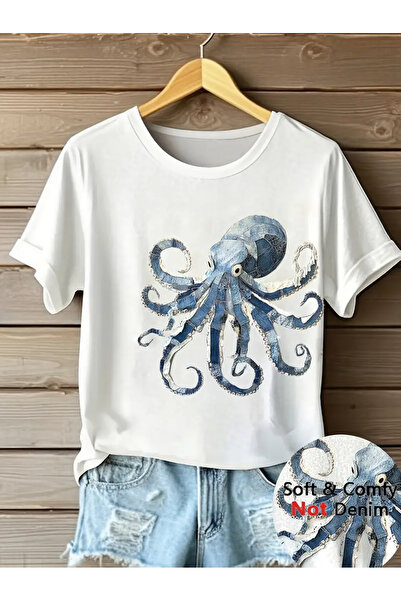 Jose Clothing تي شيرت مطبوع بأكمام قصيرة ومقاس كبير ممتاز