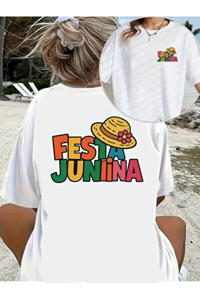 Aether تي شيرت مطبوع بأكمام قصيرة ومقاس كبير ممتاز