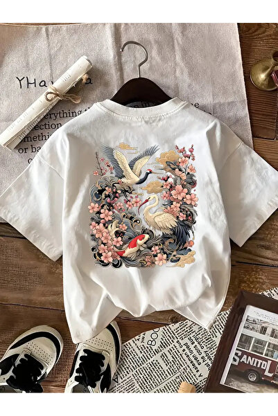 Aether تي شيرت مطبوع بأكمام قصيرة ومقاس كبير ممتاز