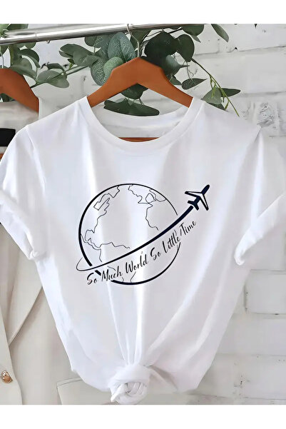 Aether تي شيرت مطبوع بأكمام قصيرة ومقاس كبير ممتاز