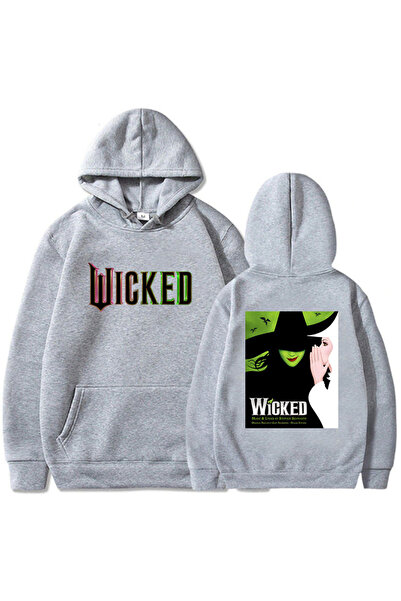 Tarzsokak Hanorace gri cu grafică tematică Filme Fantasy Wicked, Sudaderas Co...