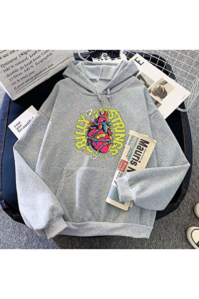 Tarzsokak Hanorace gri cu grafică amuzantă, cu tematică Billy Strings Fall To...