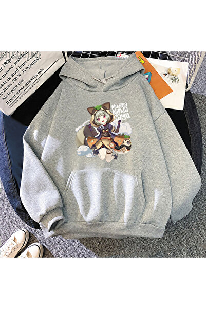 Tarzsokak Desen animat gri Genshin Impact Sayu Kawaii în stil japonez de stradă