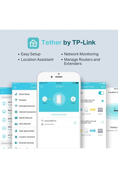 TP-LINK RE200 AC750 Dual‑Band Mesh Wi‑Fi Range Extender – 433 Mbps @ 5 GHz & 300 Mbps @ 2.4 GHz
