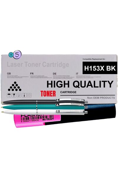 Non-OEM Set Cartus Toner Compatibil HP153X, 5xW1530X Negru, 5x5000pagini, 3xP...