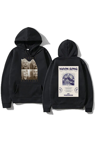 Tarzsokak Hanorace casual negre la modă, cu glugă, Phoebe bripocket Indie fol...