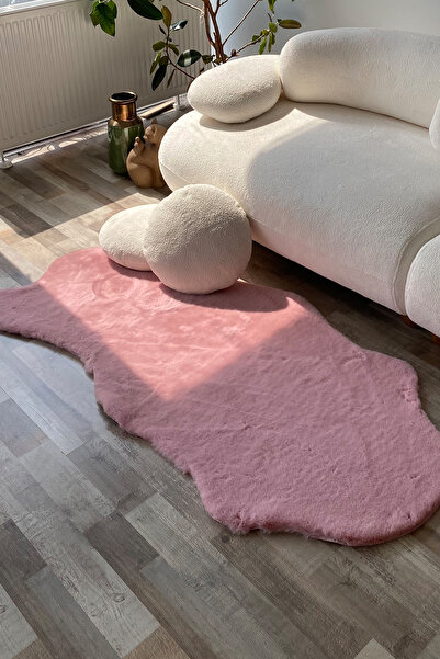 Aybek Rug Tavşan Tüyü Post Peluş Ultra Yumuşak Post Puffy Pembe