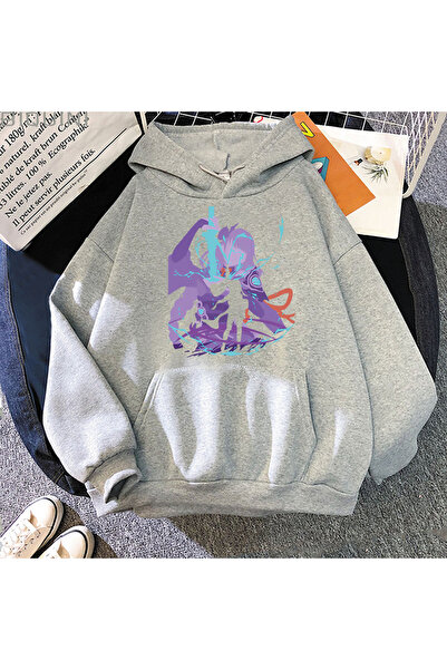 Tarzsokak Top gri Genshin Impact Raiden Shogun Vintage Japanese Street Colors 12