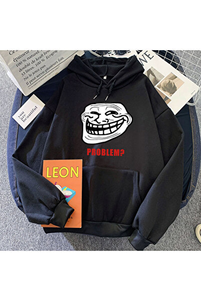 Tarzsokak Черни суичъри с качулка с тролски мотиви, забавни графики, топла ка...