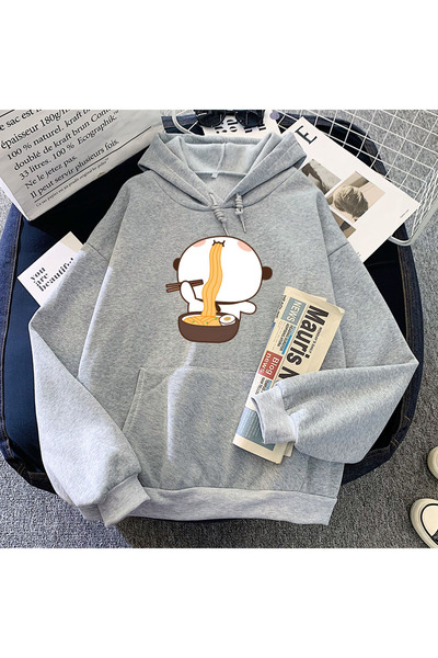 Tarzsokak Hanorace gri cu desene animate cu urs panda Bubu Dudu, cu grafică E...