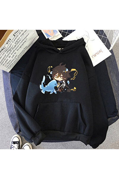 Tarzsokak Μαύρο Genshin Impact εντυπωσιακό παιχνίδι Zhong Li Kawaii Hoodie σε...