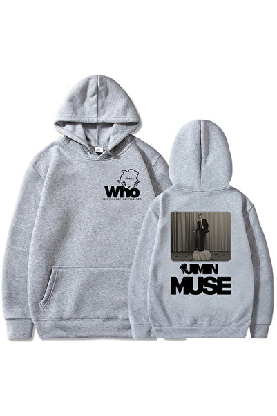 Tarzsokak Gri Jimin Muse Album Graphic Who's My Heart Flower Moletom Fem