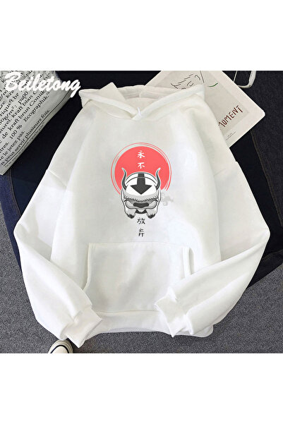 Tarzsokak Λευκό Avatar Son Airbender Hoodie Cute Kawaii