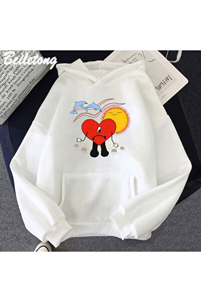 Tarzsokak Alb Verano Sin Ti cu imprimeu Bad Bunny Kawaii