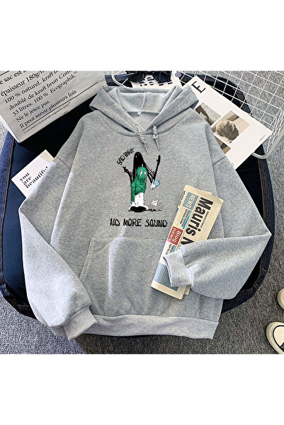 Tarzsokak هوديس رمادي اللون من Sad Park، رسومات مضحكة دافئة، كاجوال من deras ra