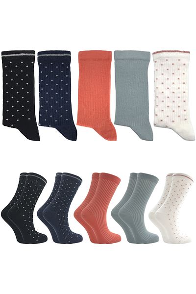 KARDEŞLER ÇORAP Women's Multicolored Cotton Socks 5 Pack