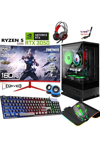 Apphirex Tc65 Ryzen 5 5500 32gb Ram 512gb Nvme M2 Ssd Rtx3050 Gddr6 24’’ 180hz Oyuncu Masaüstü Bilgisayar