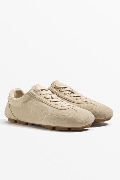 Oysho Split suede slippers