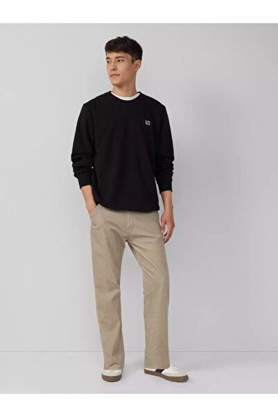 s.Oliver Men's blouse, with neckline at the base of the neck, logo, Black