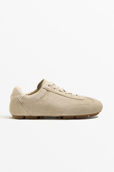 Oysho Split suede slippers