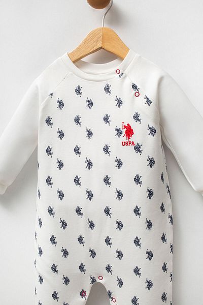 U.S. Polo Assn. U.S. Polo Assn Baby Boy White Jumpsuit