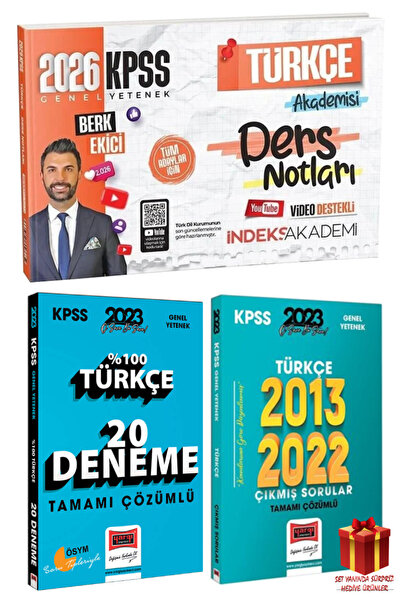 İndeks Akademi 2026 İndeks Akademi KPSS Berk Ekici Türkçe Ders Notları+Yargı ...