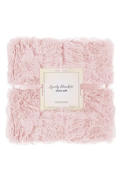 SERSIMO Fluffy and warm blanket for 2 people, 200x220cm, pink