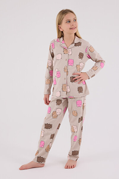 Rolypoly Σετ πιτζάμες για κορίτσια μπεζ πουκάμισο