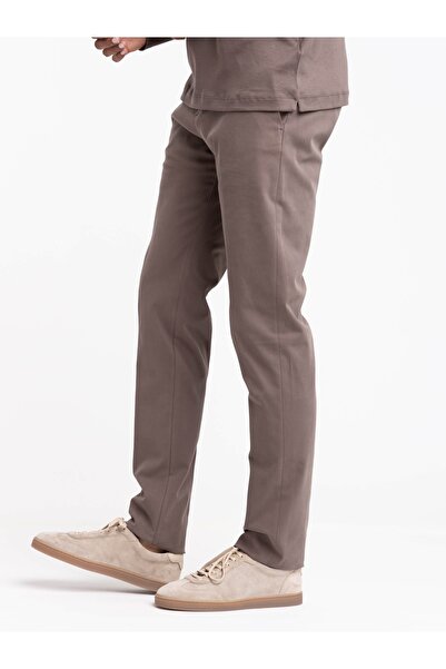 PAUL&SHARK Men's Regular Fit Tight-Legged Brown Trousers 14314039-493