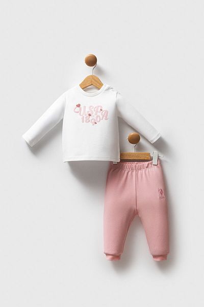 U.S. Polo Assn. U.S. Polo Assn Baby Girl Pink Baby Sets