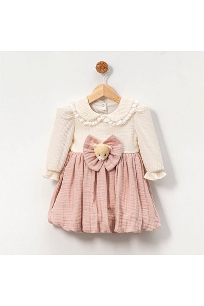 minicayzen Baby Girl Teddy Bear Muslin Dress