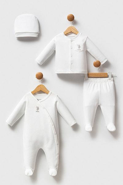 U.S. Polo Assn. U.S. Polo Assn Baby Boy White Baby Sets