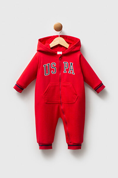 U.S. Polo Assn. Baby Boys Red Overalls