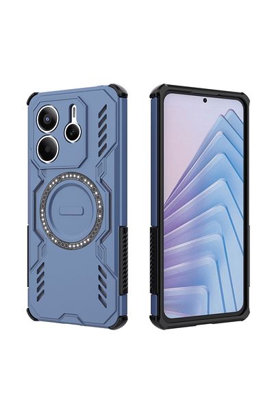 SKYDDAR INNOVATION Husă pentru Xiaomi Redmi Note 14 5G, ArmorMag, Magsafe, set de autocolante, albastră