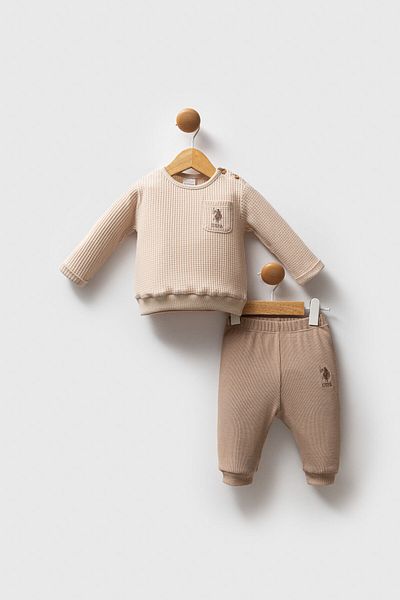 U.S. Polo Assn. U.S. Polo Assn Baby Boy Beige Baby Sets