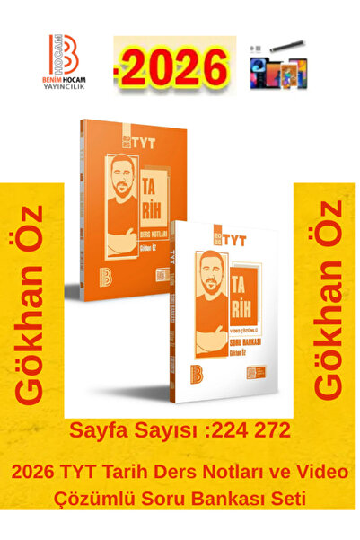 Ens Yayıncılık Benim Hocam 2026 TYT Tarih Ders Notları ve Video Çözümlü Soru Bankası Seti+Android Kalem(Yeni Ürün)