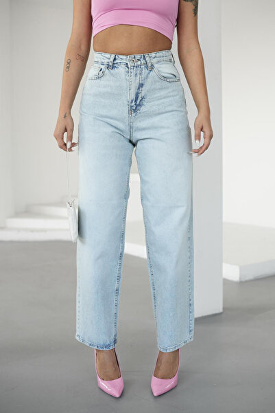 Denim Republic Women's Ice Blue Skater Jeans High Waist