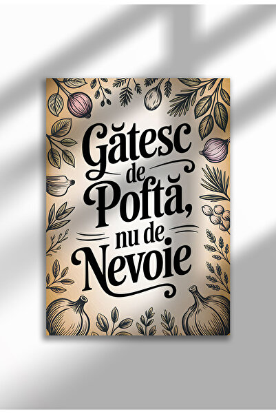 21mxm Tablou cu citat amuzant despre bucătărie – Artă murală cu umor culinar românesc, poster de gătit pentru o casă confortabilă