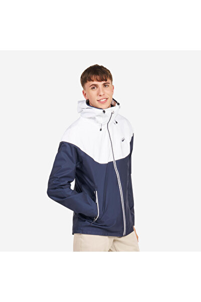 Decathlon Erkek Rüzgar Kesen Yelkenli Yağmurluğu - Lacivert/Beyaz - 100