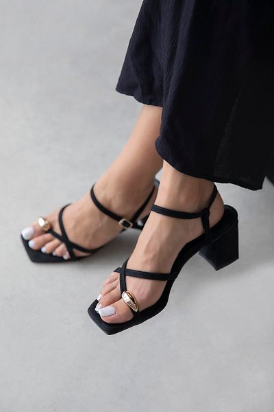 STRASWANS Ketrin Γυναικεία Σανδάλια Suede Μαύρα