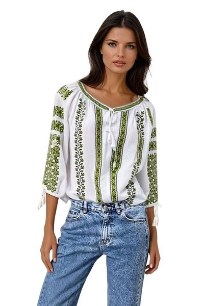 rody's forever Women's blouse RA25 white/green, size M