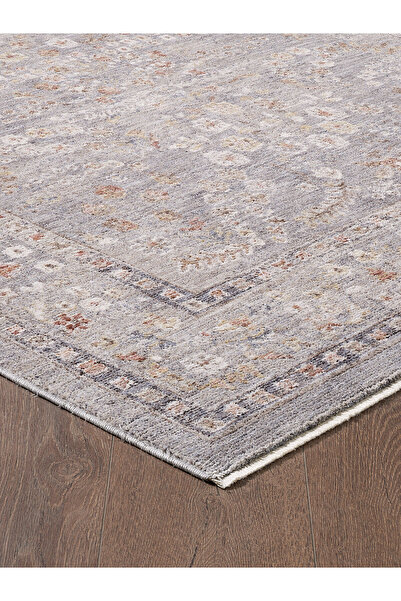 venucci home & living Frezia Floral Bambu Polyester Oturma Odası Salon Mutfak Halısı Eskitme Çiçekli Vintage Halı