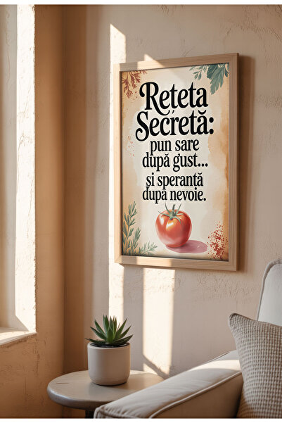 21mxm Tablou cu citat amuzant despre bucătărie – Artă murală cu umor culinar românesc, poster de gătit pentru o casă confortabilă